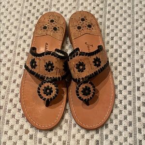 Jack Rogers Cork Sandals with Black Trim